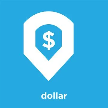 Dollar icon isolated on blue background Stock Illustration