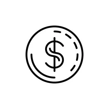 Dollar icon logo design template isolated illustration Stock Illustration