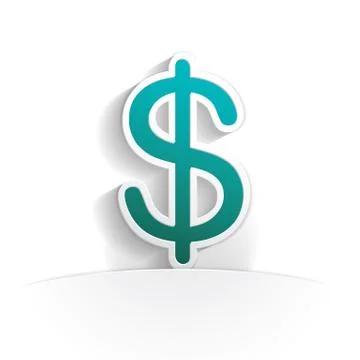 Dollar icon paper Stock Illustration