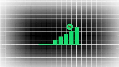 Dollar icon, progress, Sales Chart, decrease , economics.Graph icon animate.. Stock Footage 310578161