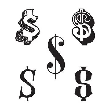 Dollar icon set Stock Illustration