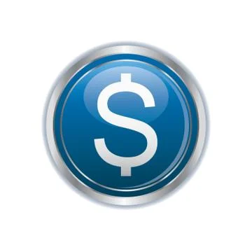 Dollar icon silver Stock Illustration