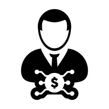 Dollar icon vector digital money symbol with male user person profile avatar  Stock Illustration
