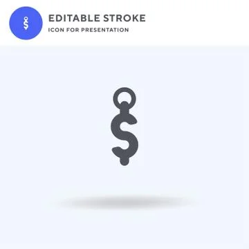 Dollar icon vector, filled flat sign, solid pictogram isolated on white, logo 스톡 일러스트