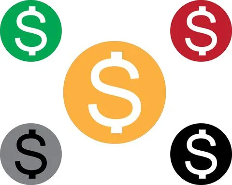 Dollar icon vector with multiple colors Stock Illustration