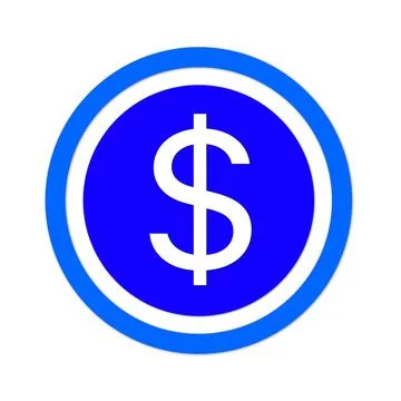 Dollar icon on a white background. Stock Illustration