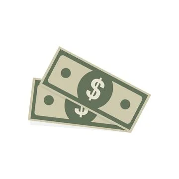 Dollar icons in flat style on a white background Stock Illustration