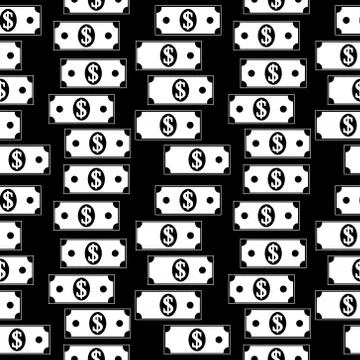 Dollar icons seamless pattern on white. Illustrazione stock