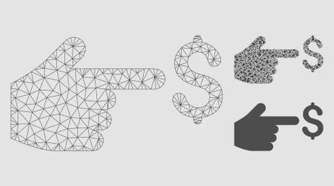 Dollar Index Vector Mesh 2D Model and Triangle Mosaic Icon Illustrazione stock