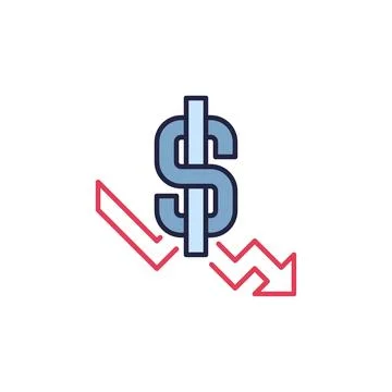 Dollar Inflation or Hyperinflation vector concept colored icon Stock Illustration