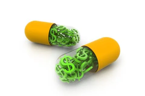Dollar inside the pill Illustrazione stock