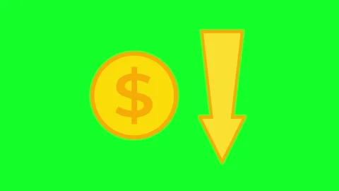 Dollar interest rate up and down animated icon dollar interest rate up and .. Stock Footage 308994480