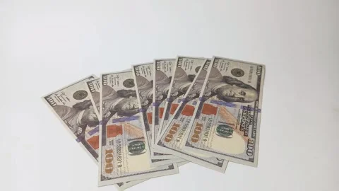 Dollar isolated white Stock Footage 312902664