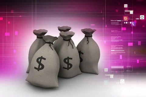 Dollar kept in sack Stock Illustration