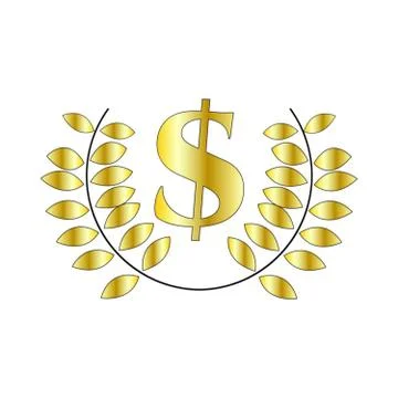 Dollar laurel sign Illustrazione stock