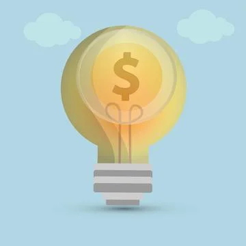 Dollar light bulb Stock Illustration