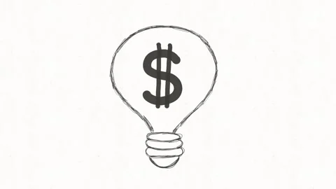 Dollar Light Bulb – Money Idea and Financial Concept Animation Stock Footage 341863575
