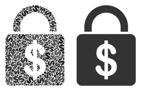 Dollar Lock Collage of Dollars Stock Illustration