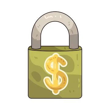 Dollar Lock illustration Stock Illustration