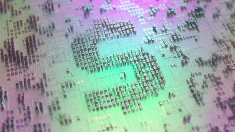 Dollar logo in the form of a microcircuit. Payment systems. Electronic Stock Footage 186957988
