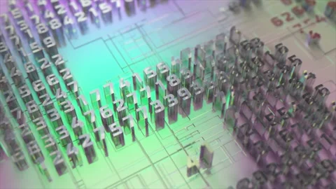 Dollar logo in the form of a microcircuit. Payment systems. Electronic Stock Footage 186962775