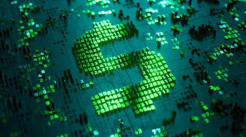Dollar logo in the form of a microcircuit. Payment systems. Electronic Stock-Illustration