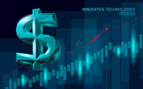 Dollar low poly 3D sign symbol. American finance currency symbol geometric イラスト素材