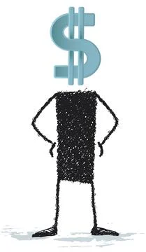 Dollar man Ilustração Stock