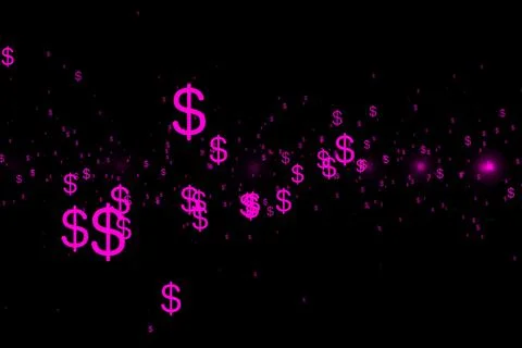 Dollar mark shape color particle CG background wallpaper Stock Illustration
