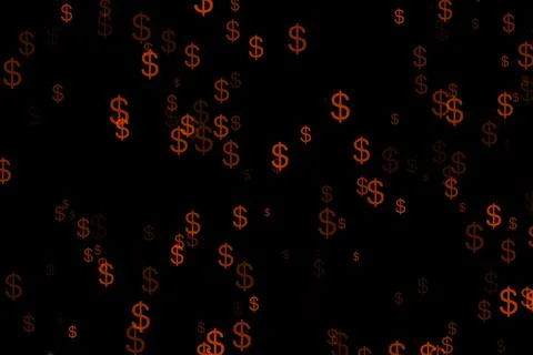 Dollar mark shape color particle CG background wallpaper Stock Illustration