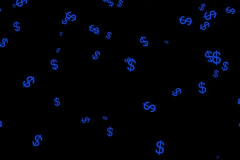 Dollar mark shape color particle CG background wallpaper Stock Illustration
