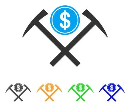 Dollar Mining Hammers Vector Icon Illustrazione stock