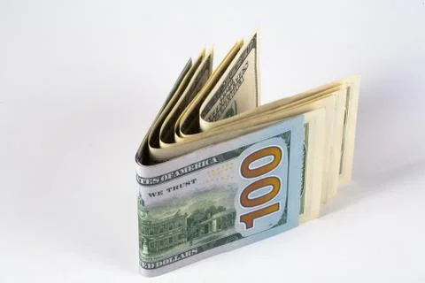 Dollar, model on dollar banknote, concept and idea of time value and money. Stock Photos