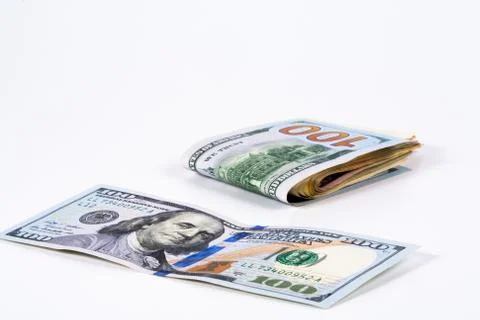 Dollar, model on dollar banknote, concept and idea of time value and money. Stock Photos