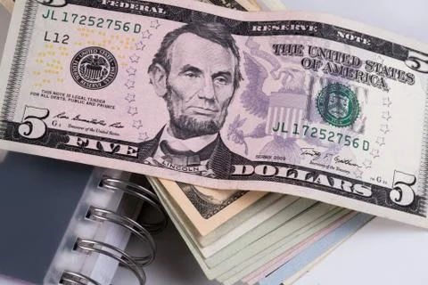 Dollar, model on dollar banknote Stock Photos