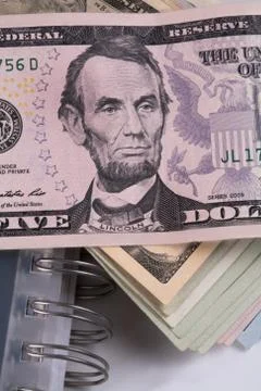 Dollar, model on dollar banknote Stock Photos