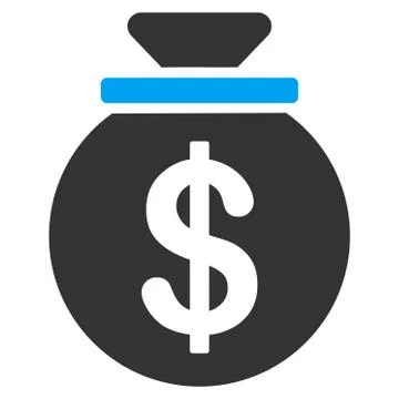 Dollar Money Bag Flat Vector Icon Illustrazione stock