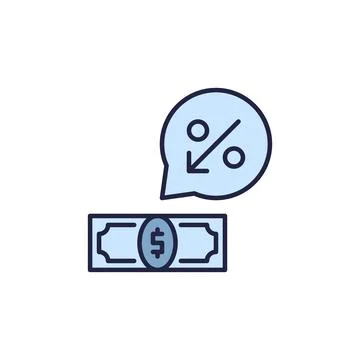 Dollar Money Devaluation vector concept colored icon or sign Stock Illustration