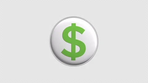 Dollar Money Icon Loop With Alpha Channel 4K Stock Footage 304885351