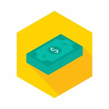 Dollar Money icon vector isometric. Illustrazione stock