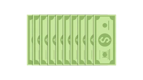 Dollar money overlay flat animation with horizontal spread stack motion. Stock Footage 344369489