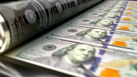 Dollar money printing process animation business finance factory concept in.. Stock Footage 272775429