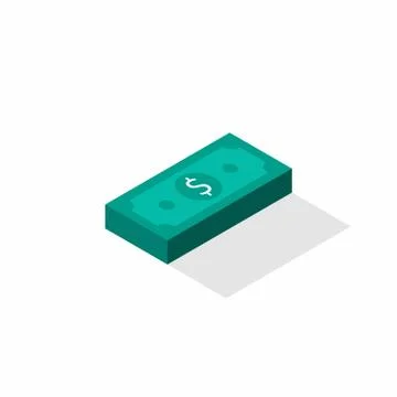 Dollar Money - Shadow icon vector isometric. Stock Illustration
