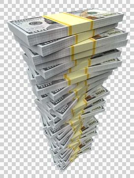 Dollar money stack isolated on white Illustrazione stock