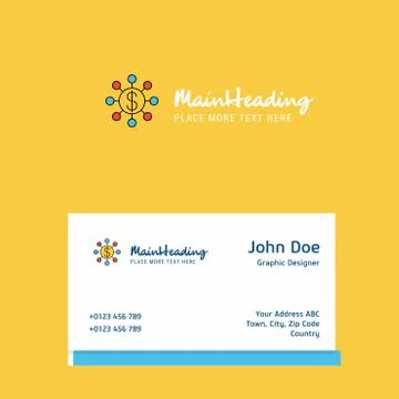 Dollar network logo Design with business card template. Elegant corporate ide 스톡 일러스트
