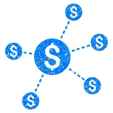 Dollar Network Nodes Grainy Texture Icon Stock Illustration