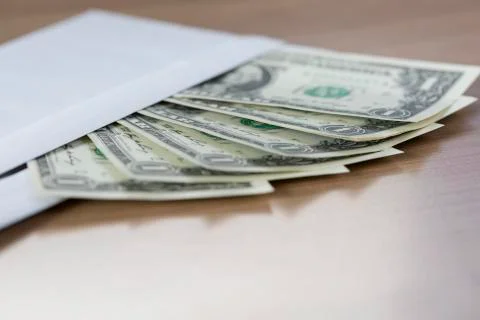 Dollar Notes in an envelope Stock Photos