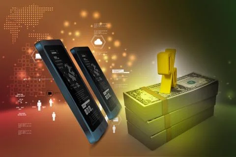 Dollar notes with percentage sign Stock Illustration