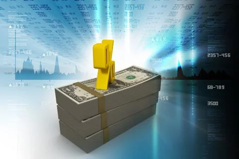 Dollar notes with percentage sign Stock Illustration