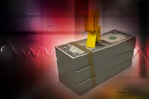 Dollar notes with percentage sign Stock Illustration